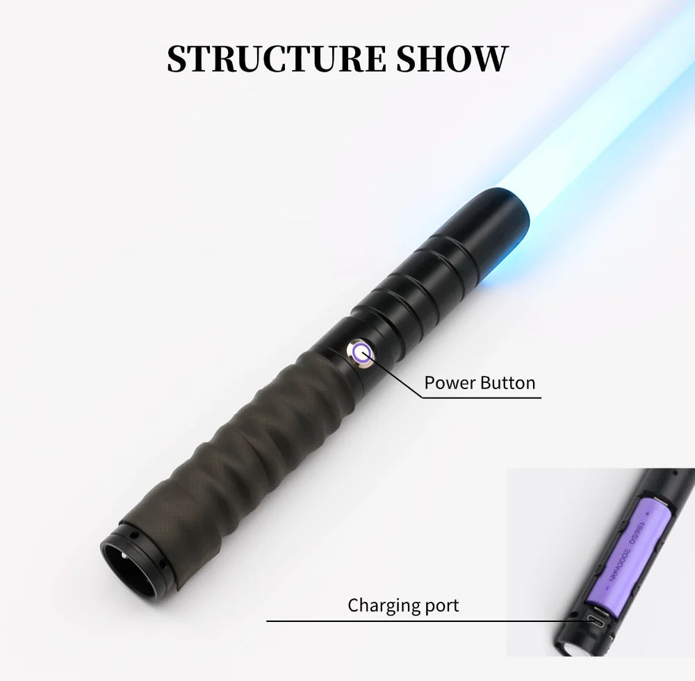 TXQSABER Heavy Dueling Smooth Swing RGB Lightsaber Metal Hilt Bluetooth Colors Change Blaster Jedi Laser Sword Cosplay Kids Toys
