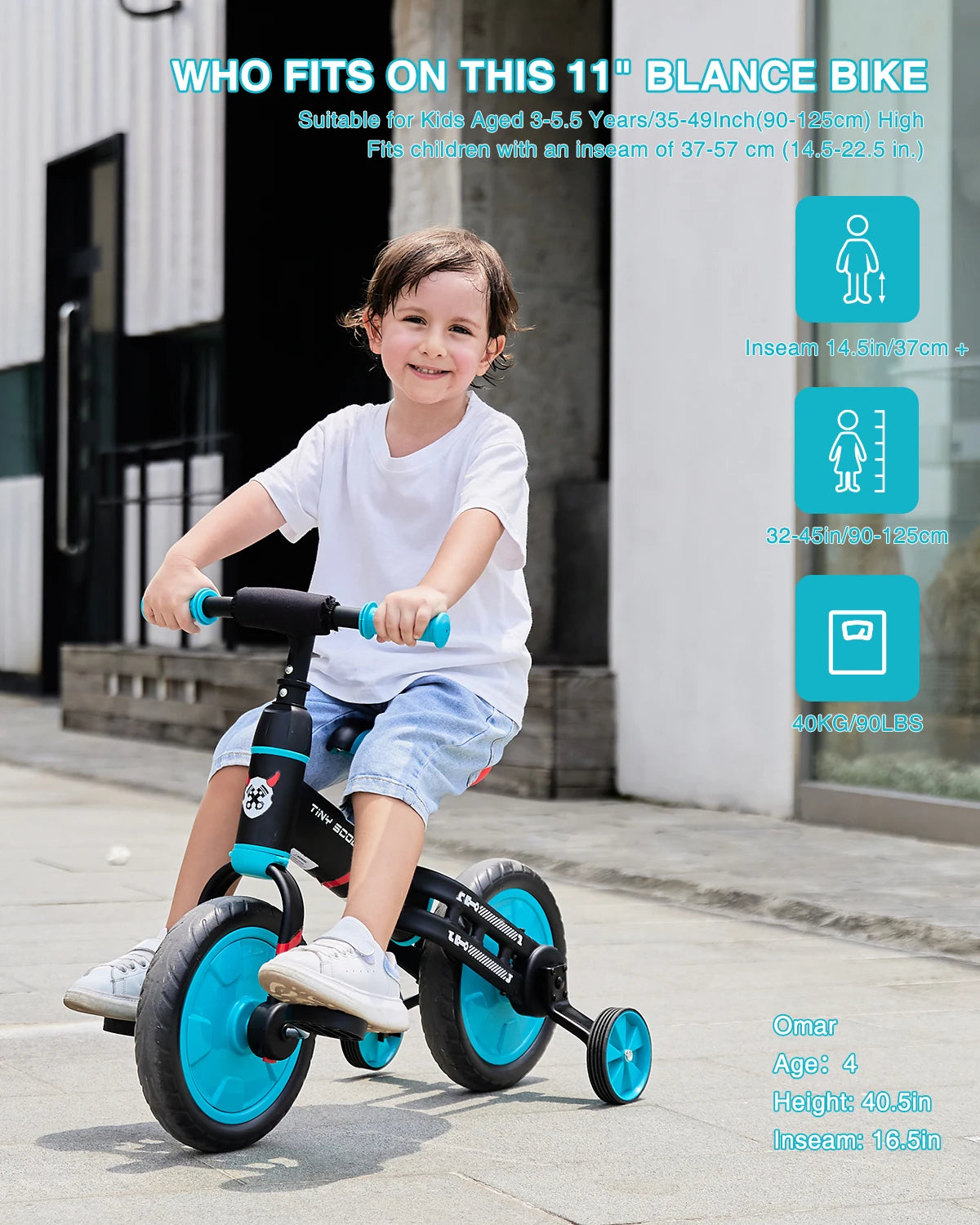 UBRAVOO Tiny Scout Balance Bike 3 4 5 Years , 4-in-1 with Optional Support Wheels and Pedals, Saddle Height Adjustable,JL102