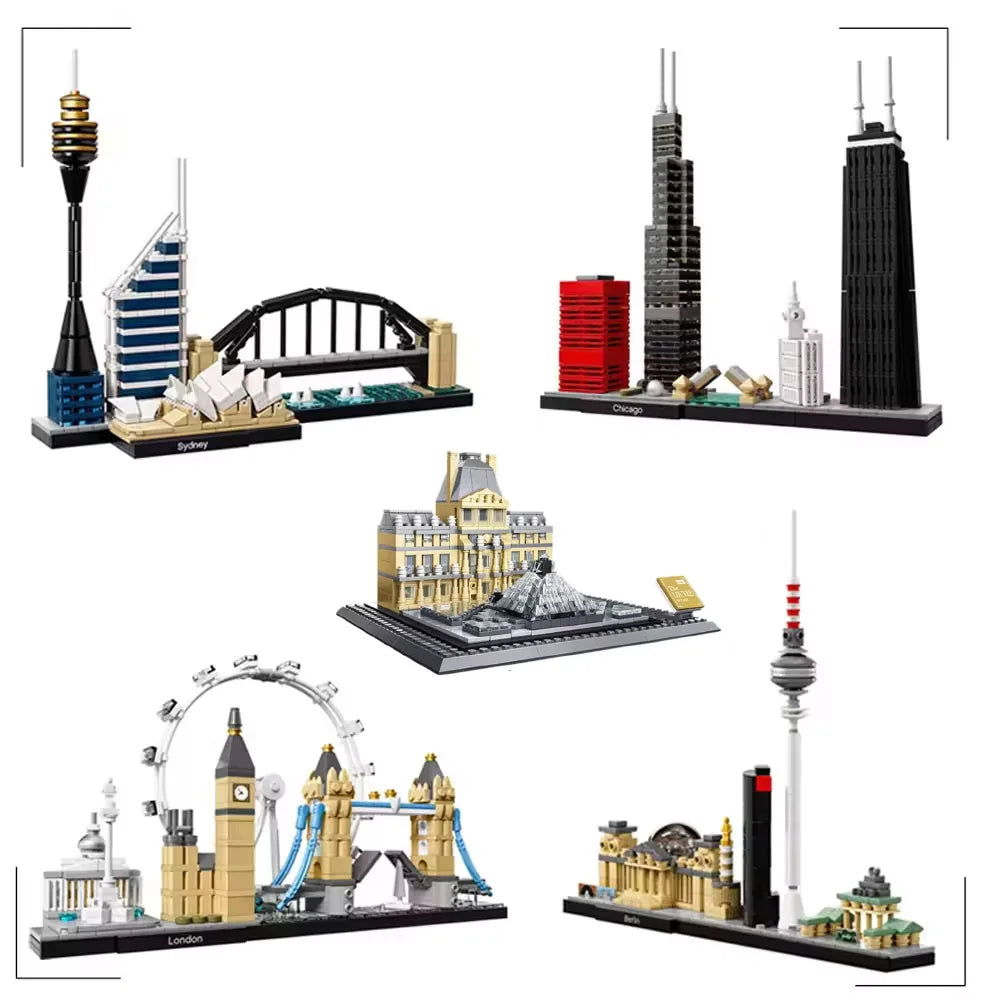 Creative Expert street view Architecture New York London City Skyline Building Blocks Construction 21032 21033 21034 21036