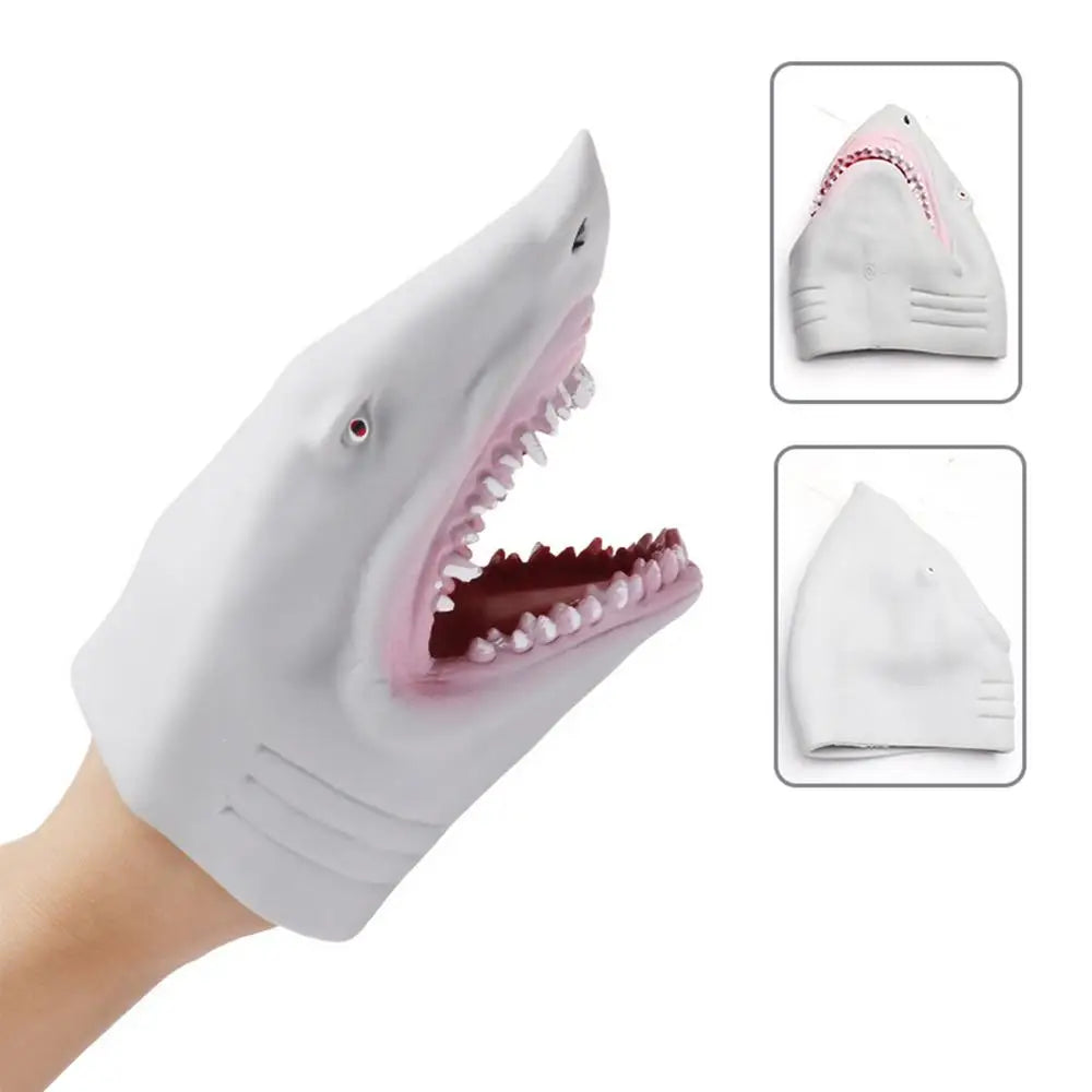 Dinosaur Hand Puppet Glove Soft Rubber Triceratops Shark Model Children Simulation Animal Animation Puppet Toy Boy Birthday Gift