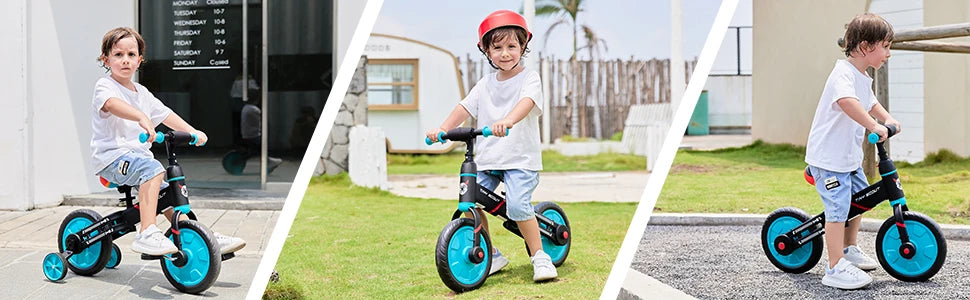 UBRAVOO Tiny Scout Balance Bike 3 4 5 Years , 4-in-1 with Optional Support Wheels and Pedals, Saddle Height Adjustable,JL102