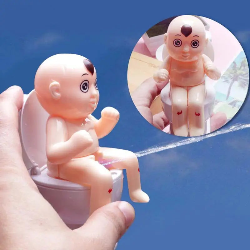 Novelty Squirt Toilet Toy With Pee Doll Toilet Pee Cartoon Boy Water Spray Trick Funny Children Tricky Shooting Water Toilet Toy