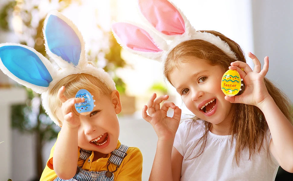 2024 TERRAMUS Easter Eggs Toys-6Pack Spinning Tops LED&Singing Party Favors Basket Stuffers Plastic Easter Gifts for Kids3+