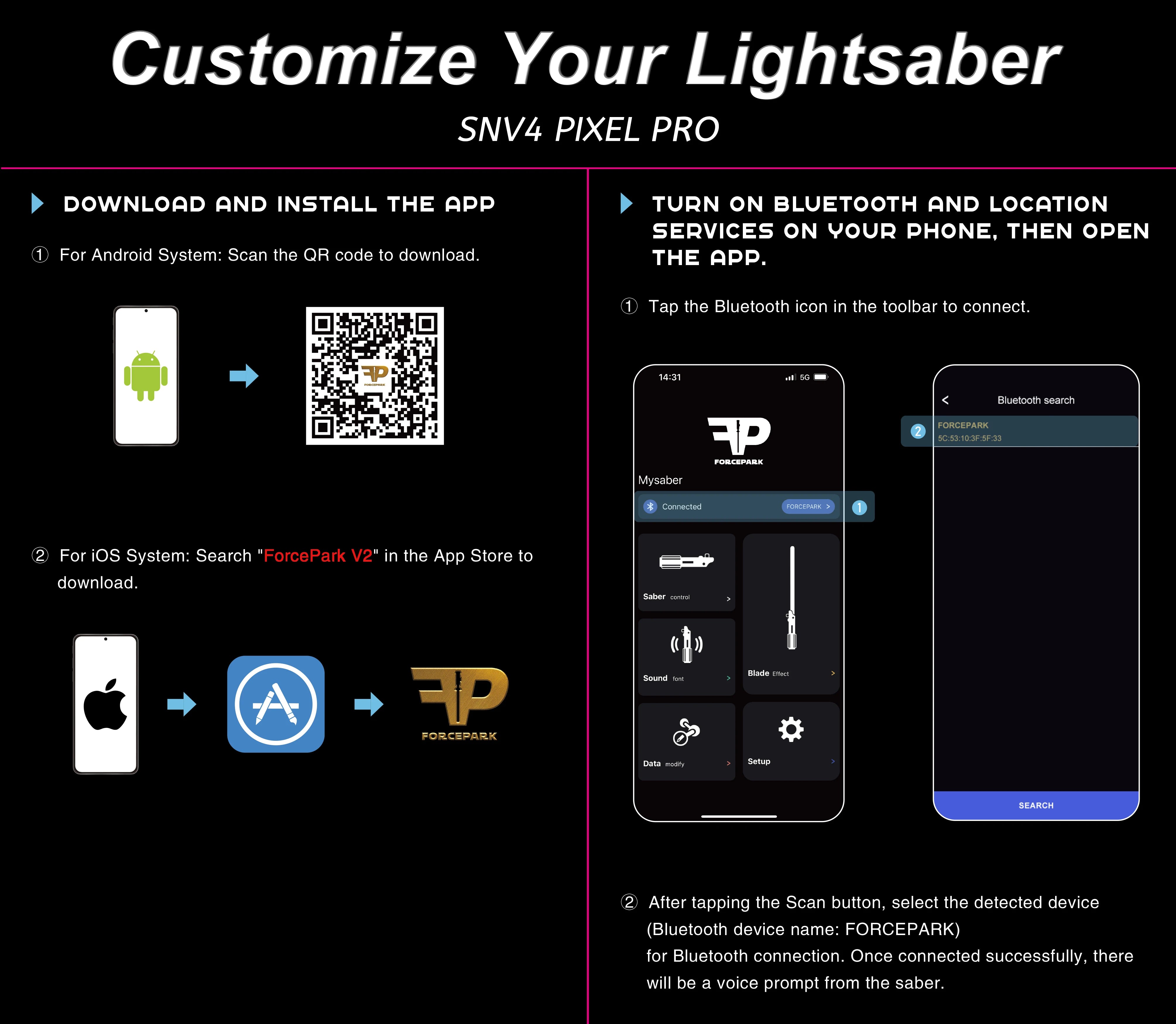 TXQSABER Neo Pixel Lightsaber SNV4 Smooth Swing Heavy Dueling Metal Hilt Laser Sword Blaster Force Mandalorian Cosplay Toys