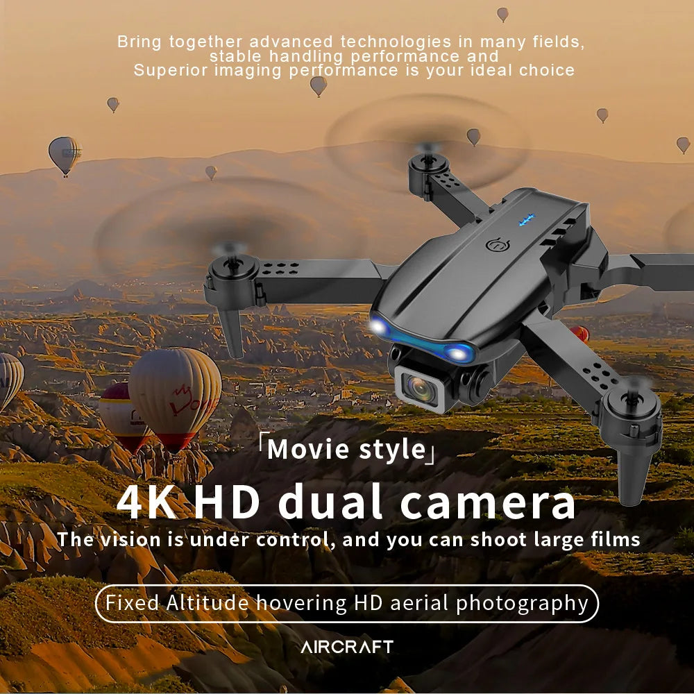 E99 Pro Drone Quadcopter with HD 6K Photography Four Axis RC Handle Altitude Fixation UAV Helicopter Toy for Aerial Photography