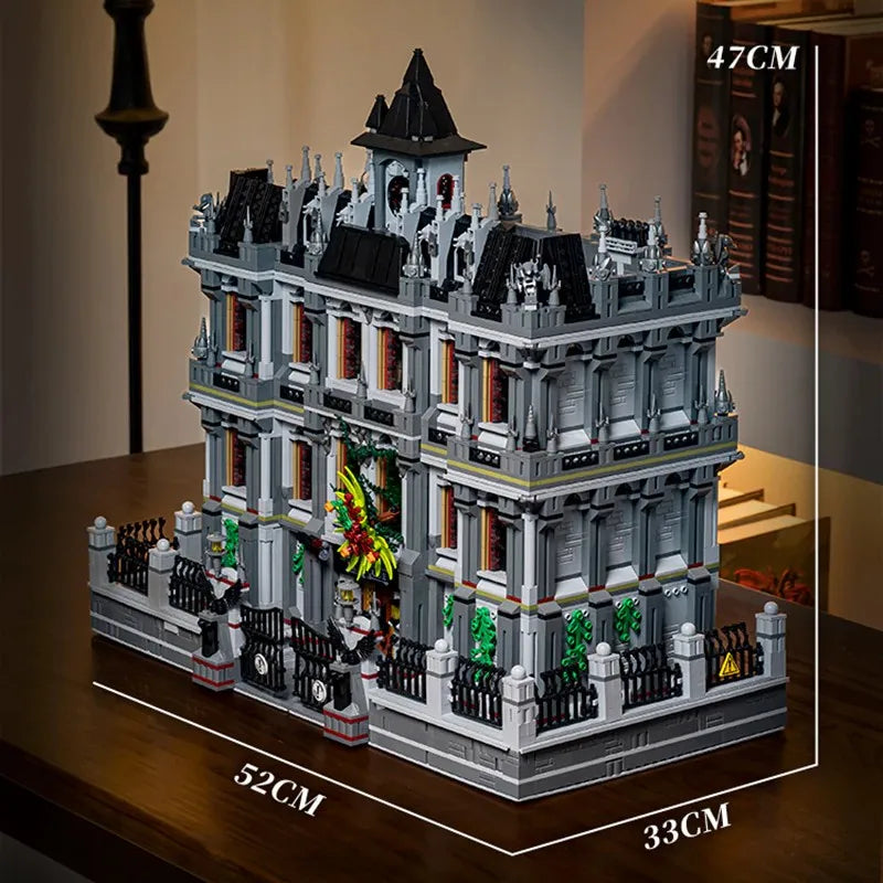 7499PCS Lunatic Hospital Building Blocks Street View Architecture Display Model High Difficulty Assemble Toys Gift for Adult Kid