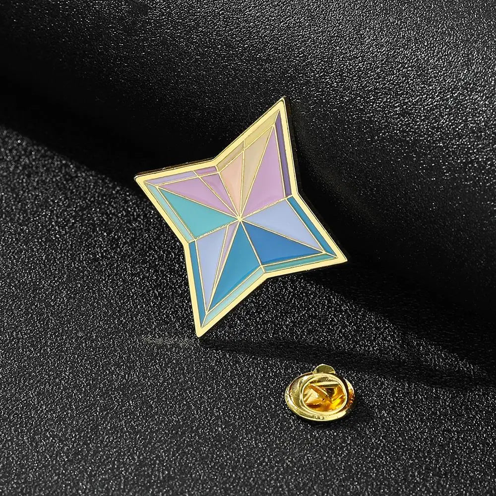 Game Genshin Impact Brooch Cosplay Anime Props Primogems Badge Metal Brooch for Kids Clothing Hat Lapel Pin Accessories Gifts