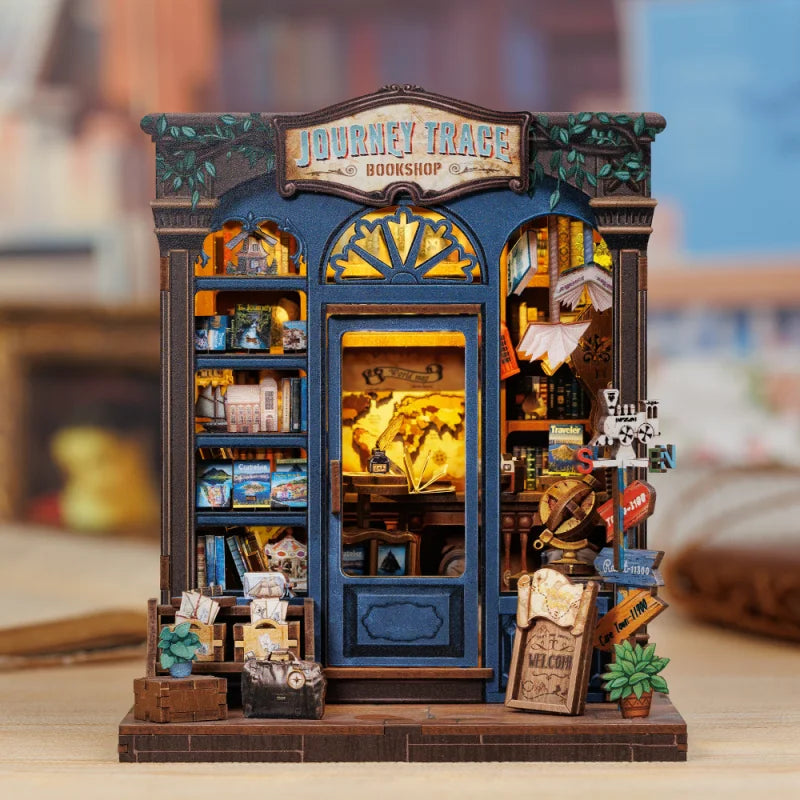 Cutebee DIY Miniature Booknook 3D Wooden Puzzle Bookshelf Insert for Dollhouses Perfect Child Birthday Gift Home Decor