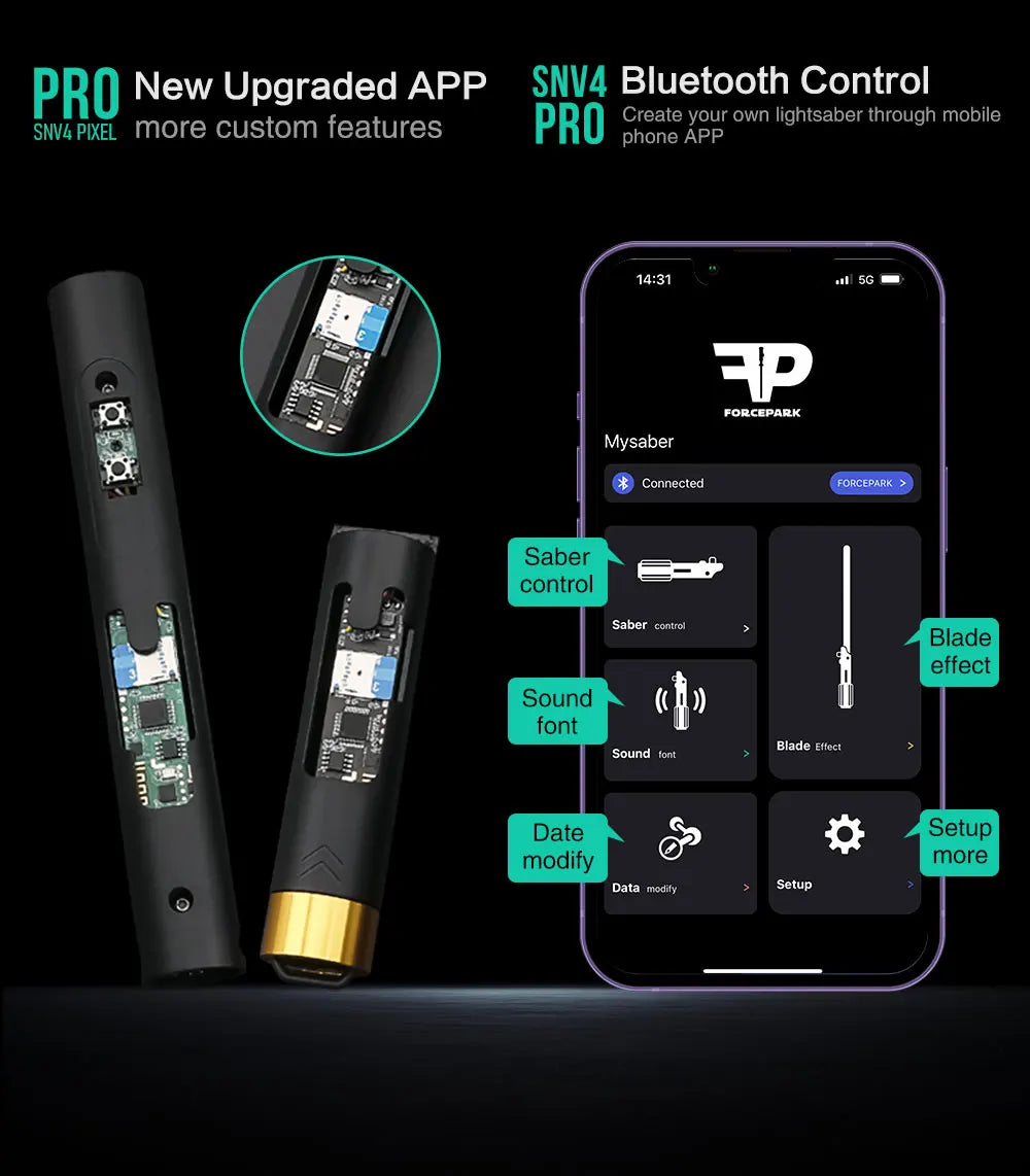 TXQSABER NeoPixel Lightsaber Gesture Control Jedi Metal Hilt 16 Soundfont 22 Light Effect Force Blaster Laser Sword Luminous Toy