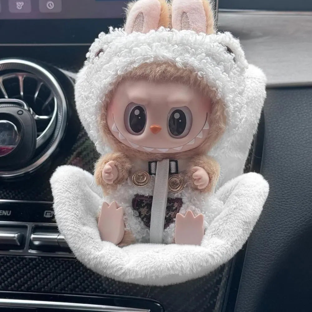 New 15-17cm doll Seat Labubu Doll Safety Seat Cute Doll Air Outlet Aromatherapy decoration high-grade Car Interior Decoration