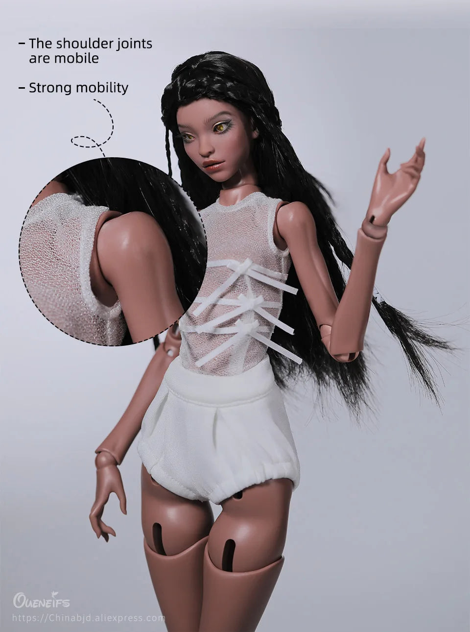 New Design Banksy Doll BJD 1/4 Special Resin Slim Body Tan Skin Color Doll White Suit Model Girl Toys Gift For Girls