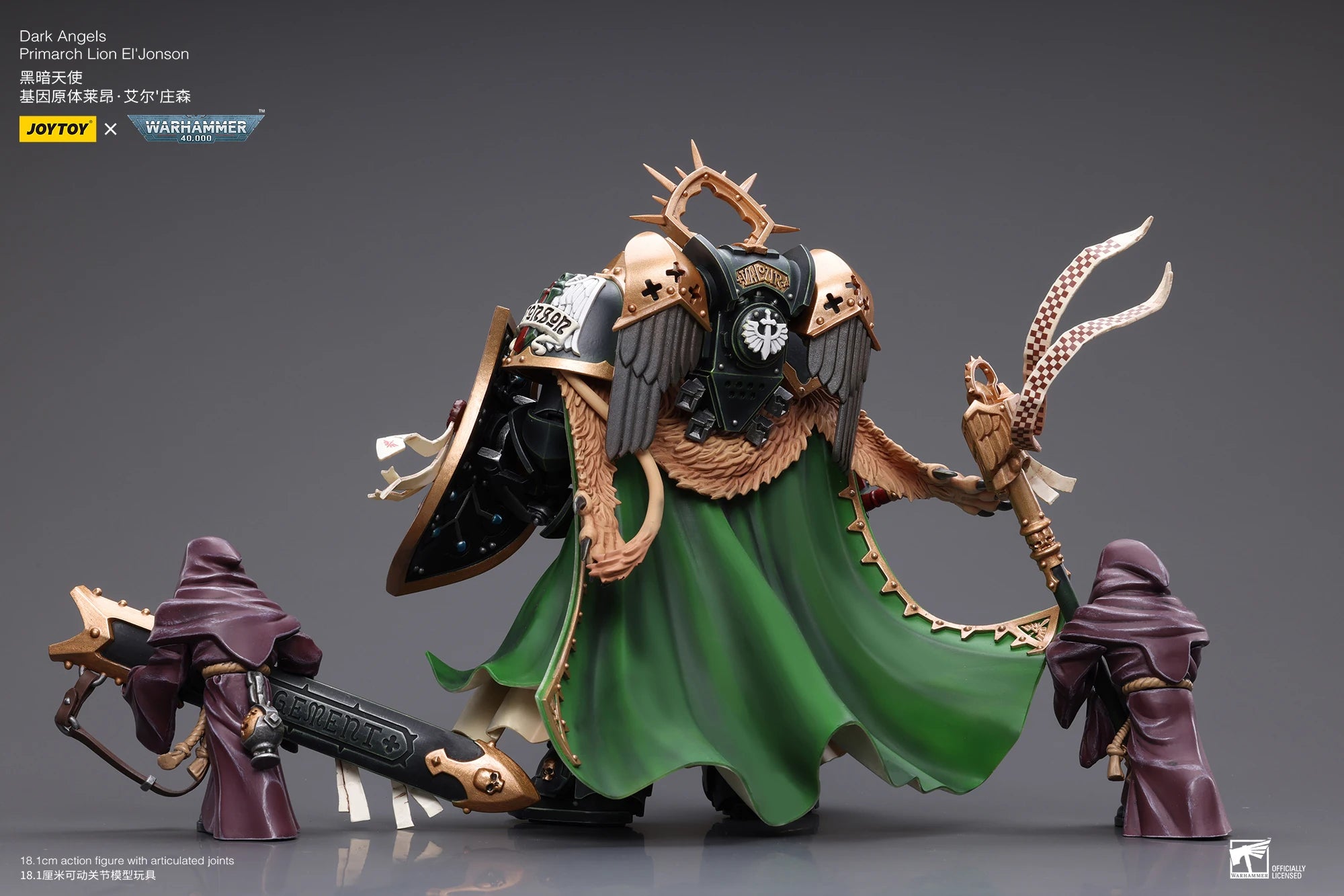 JOYTOY Warhammer 40k 1/18 Action Figure Dark Angels Primarch Lion Jonson Anime Toys Christmas Gift