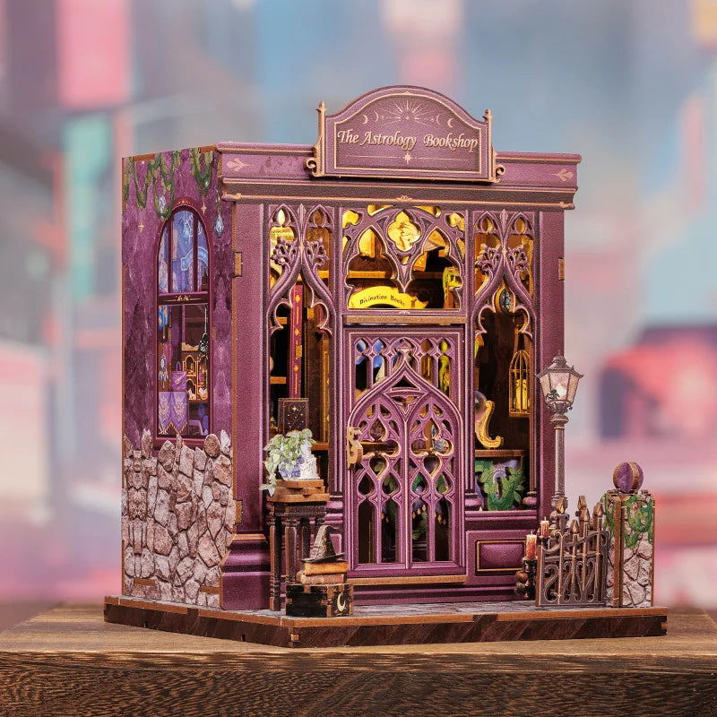 Cutebee DIY Miniature Booknook 3D Wooden Puzzle Bookshelf Insert for Dollhouses Perfect Child Birthday Gift Home Decor