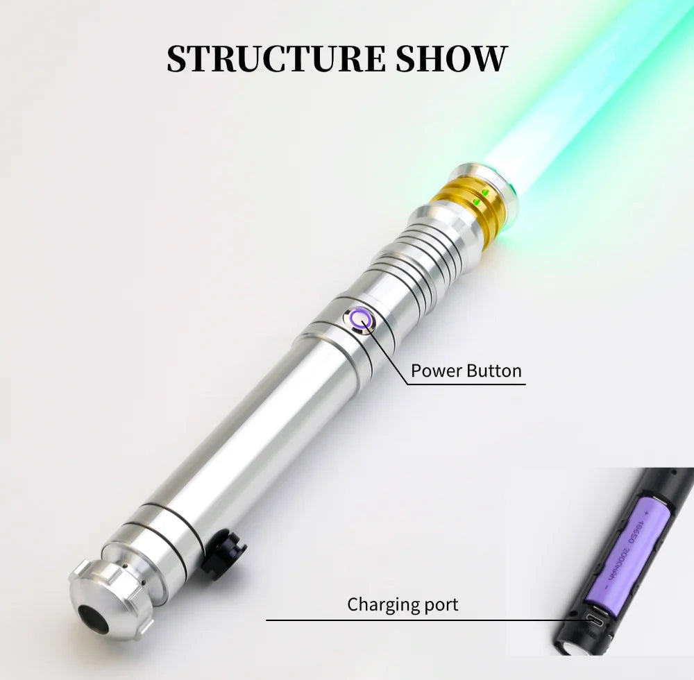 TXQSABER NeoPixel Lightsaber Gesture Control Jedi Metal Hilt 16 Soundfont 22 Light Effect Force Blaster Laser Sword Luminous Toy