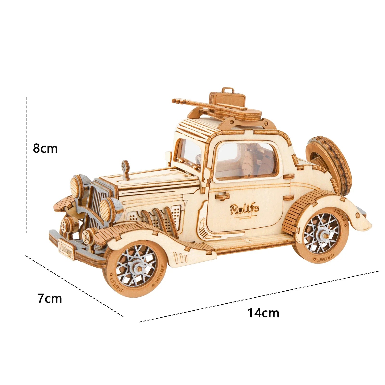 Robotime 3 Kinds DIY 3D Transportation Wooden Model Building Kits Vintage Car Tramcar Carriage Toy Gift for Children Adult