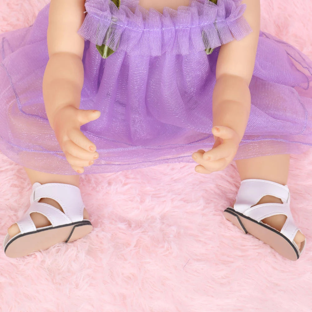 Fashion 55cm Simulation Princess Dolls Toy Mini Cute Purple Dress Baby Series Doll with Golden Curly Hair For Kids Kawaii Dolls