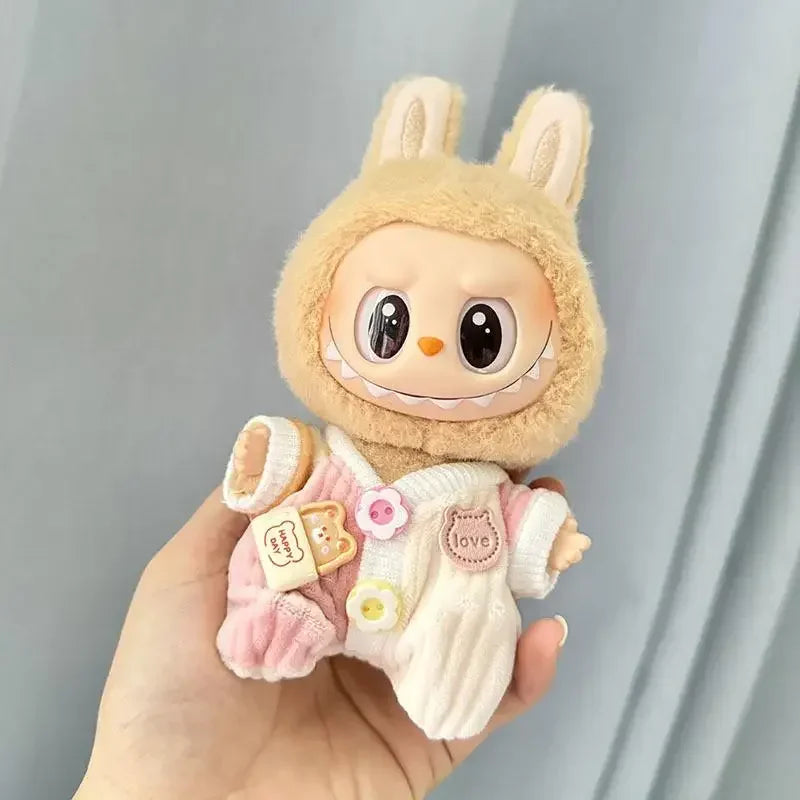 17cm Cute Mini Plush Doll'S Clothes Outfit Accessories Labubu Idol Dolls shark onesie Clothing DIY Girl Gift