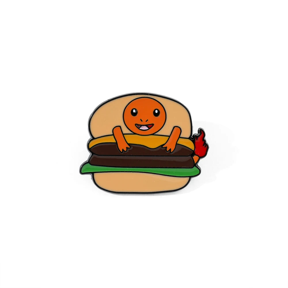 Sanrio Cola Hello Kitty Fries Kuromi Enamel Pin Pokemon Sandwich Pikachu Hamburger Charmander Metal Badge Brooch Gifts