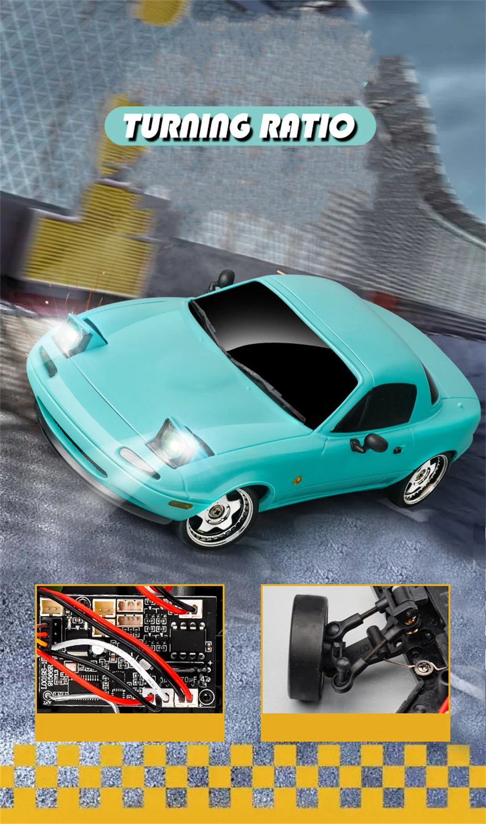 LDRC 1804 RTR 1/18 2.4G RWD RC Car Drift for Mazda MX-5 Gyro LED Light On-Road Full Proportional Alloy Body Shell Racing Vehicle