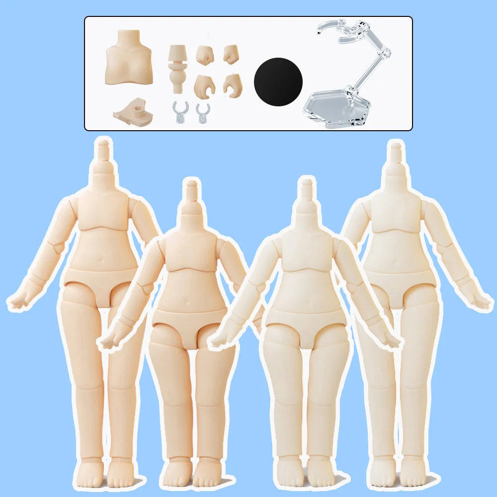 New 11cm 9.6cm YMY Body Doll Toys 1/12 Bjd OB11 White Skin Nude Dolls Body for Obitus,Molly, Gsc Stodoll Head Doll Accessories