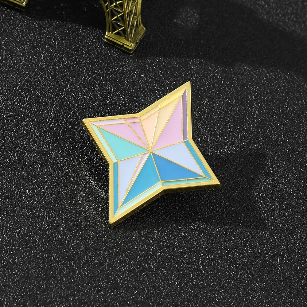 Game Genshin Impact Brooch Cosplay Anime Props Primogems Badge Metal Brooch for Kids Clothing Hat Lapel Pin Accessories Gifts