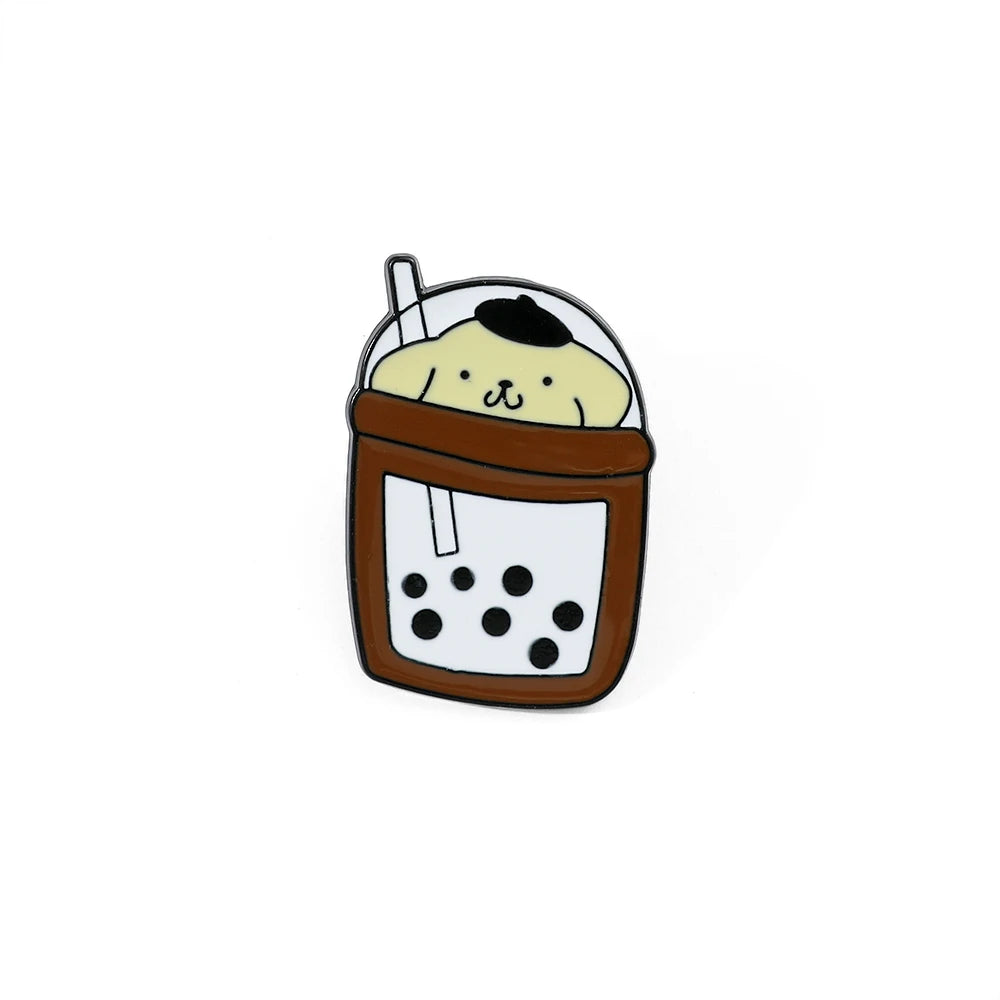 Sanrio Cola Hello Kitty Fries Kuromi Enamel Pin Pokemon Sandwich Pikachu Hamburger Charmander Metal Badge Brooch Gifts