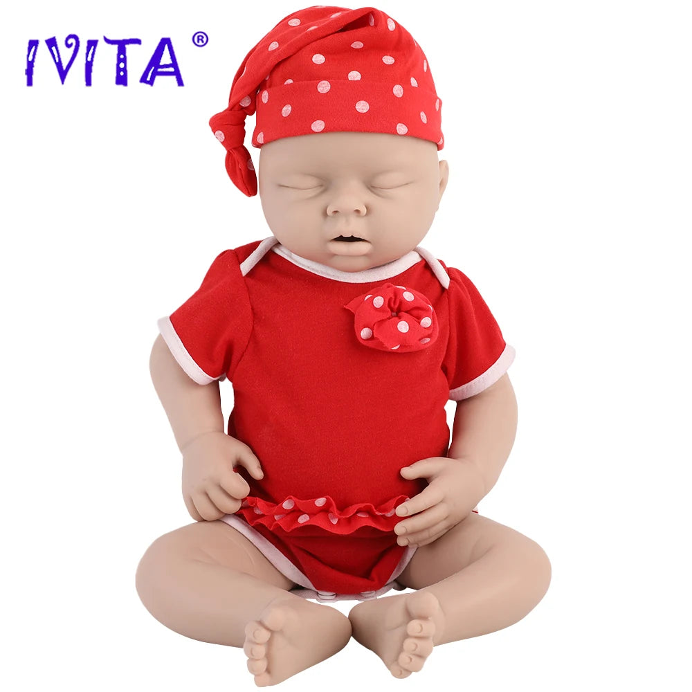 IVITA 100% Silicone Reborn Baby Doll Unpainted Realistic Baby Dolls Wholesale Lifelike Bebe Toys for Children Christmas Gift