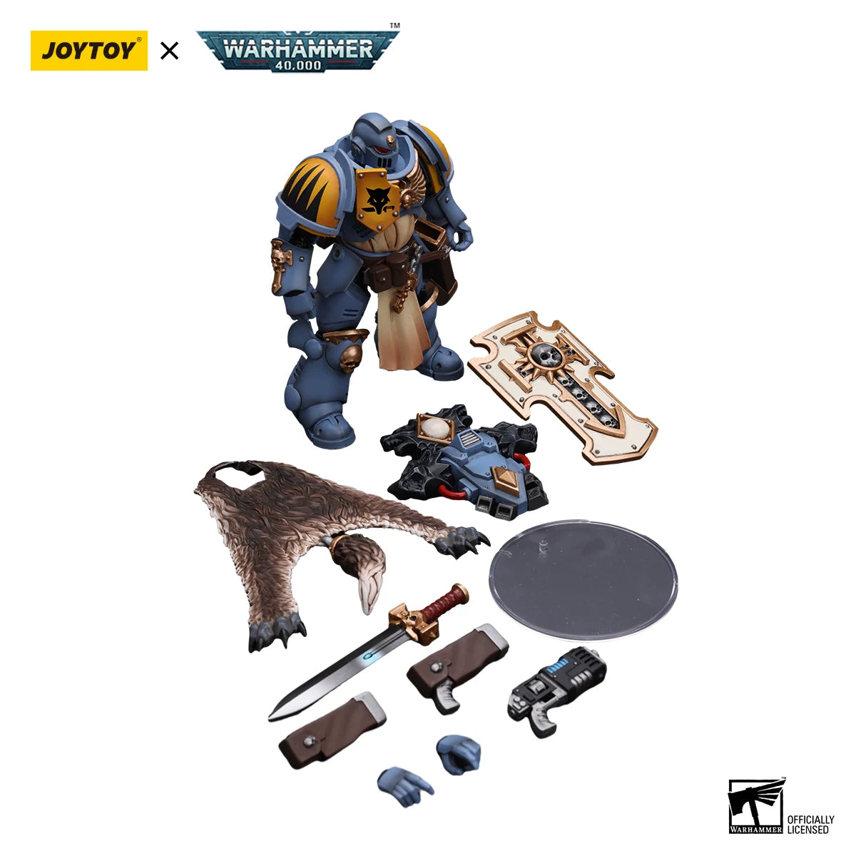 JOYTOY Warhammer 40K 1/18 Action Figure Primaris Space Marines Imperial Fists Bladeguard Veteran4PCS Anime Military Model