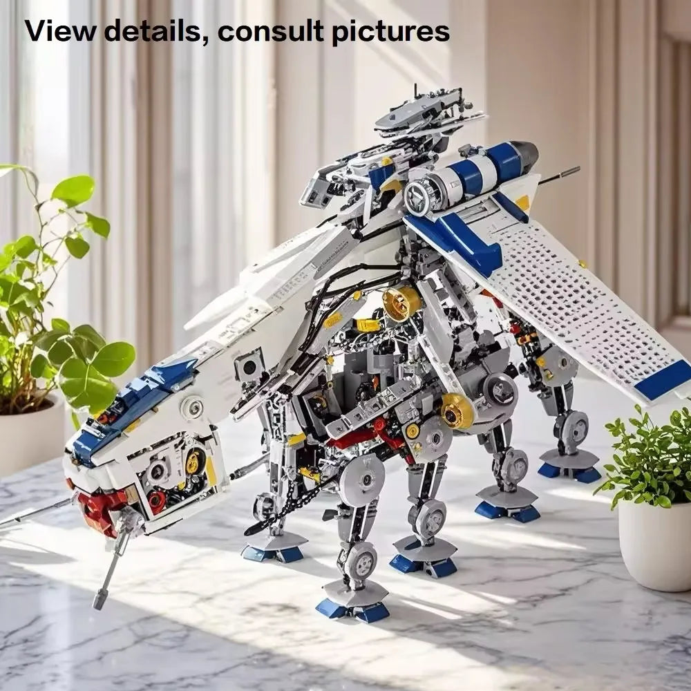 In stock UCS 1788pcs plan‘s ’AT-OT Republic Dropiship Starifighter Space 05053 10195 Model Building Blocks Star Toy With Brick
