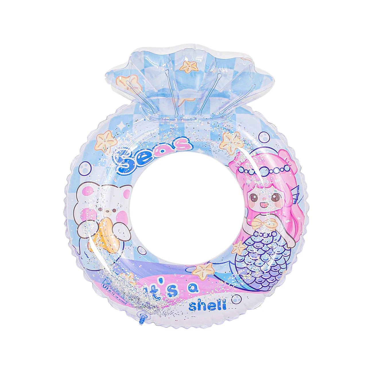 1PC Transparent shell shape Baby float Pool floats kids Pool float Children's seat with swimming ring