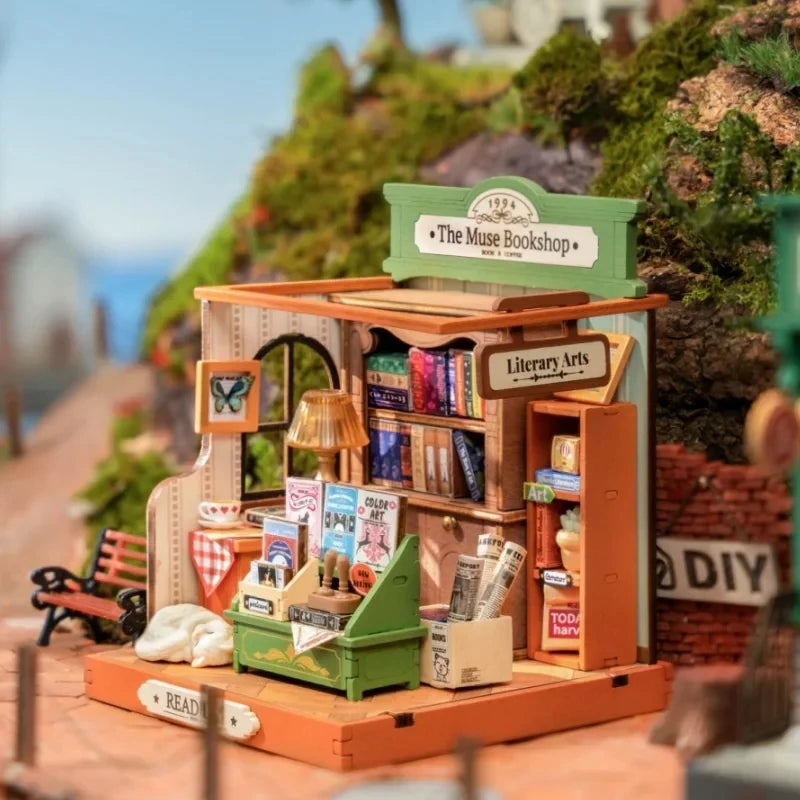 Robotime Rolife Miniature House for Kids 4 Kinds of Beautiful Design Wooden Toys for Girls Play Building Kits with Family