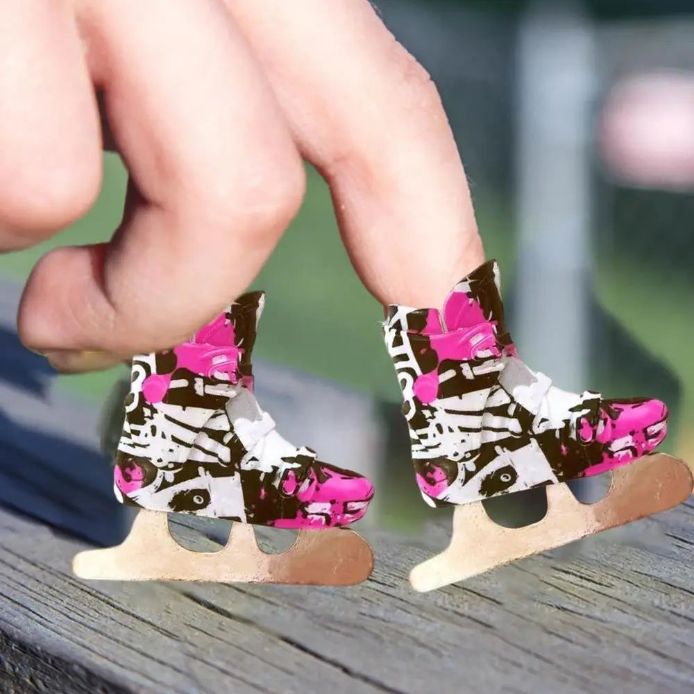 Mini Skateboard Toy Finger Skateboard Shoes Toys Colorful Finger Skates Toys Mini Sneakers For Kids Boys Girls Finger Breakdance