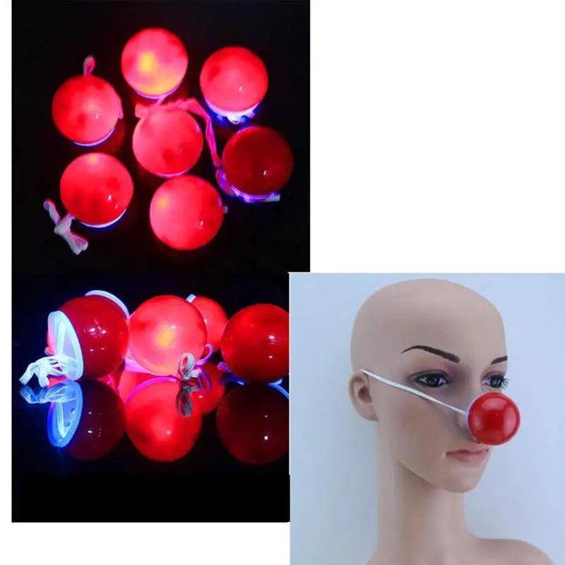 LED Red Nose 12PCS Red Nose LED Blinking Clown Nose Elastic Blinking Dress Up Props Clown Costume Red Nose Decor For Christmas