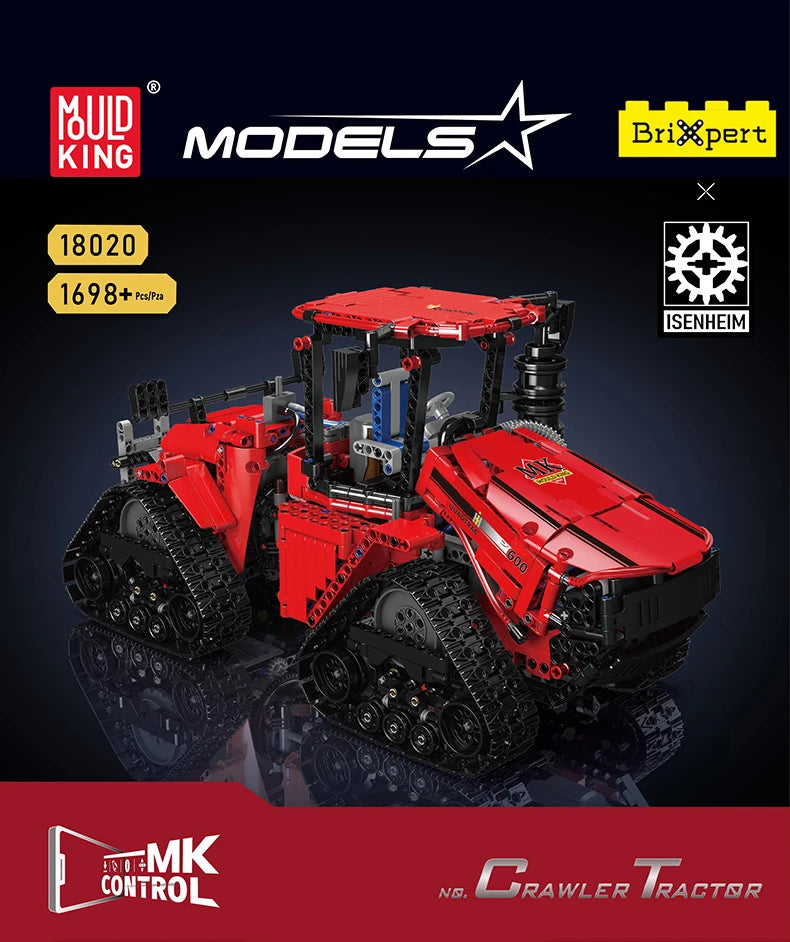 Mould King 18020 Technical Car Toys MOC-35270 APP&RC Pneumatic Crawler Tractor Building Block Brick Set Kids Christmas Gift