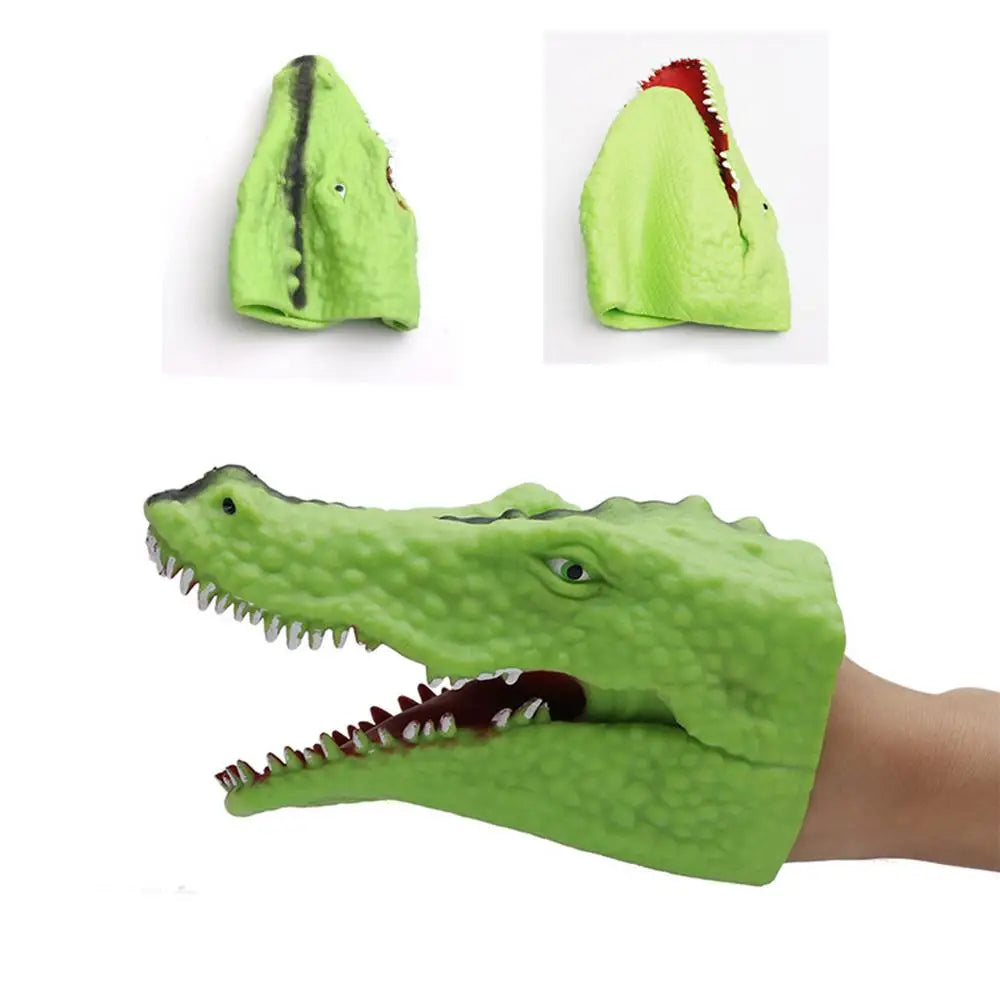 Dinosaur Hand Puppet Glove Soft Rubber Triceratops Shark Model Children Simulation Animal Animation Puppet Toy Boy Birthday Gift