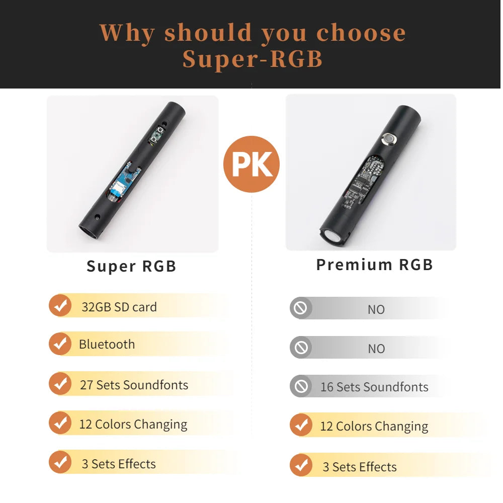 TXQSABER Heavy Dueling Smooth Swing RGB Lightsaber Metal Hilt Bluetooth Colors Change Blaster Jedi Laser Sword Cosplay Kids Toys