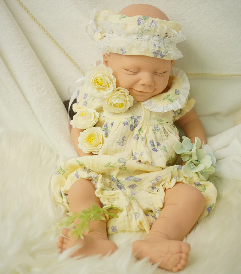 44cm Full Silicone Reborn Doll Dressable Dress Up Cute Soft Girls 2.76kg
