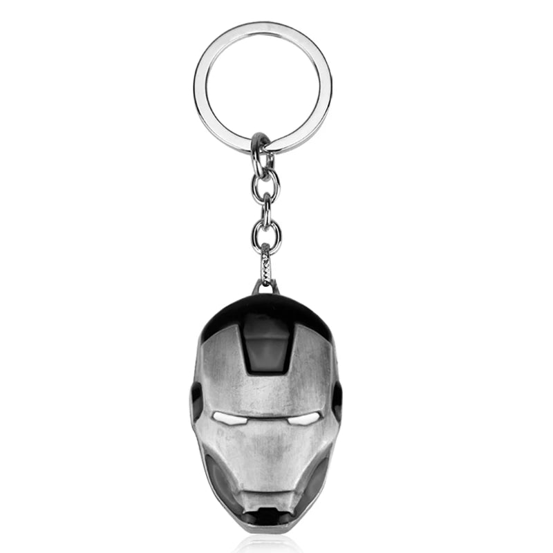 Marvel Avengers Keychain Superhero Iron Man Helmet Metal Pendant Keyring Car Backpack Key Holder Trend Jewelry Accessories Gifts
