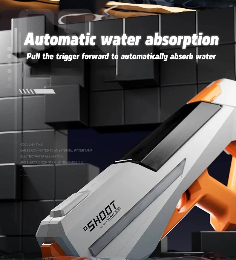 Fully Automatic Fire Electric Water Gun Toy Summer Outdoor With LED Lights , Adult Pool Battle Shooting Toy Water Gun Boy Gift
