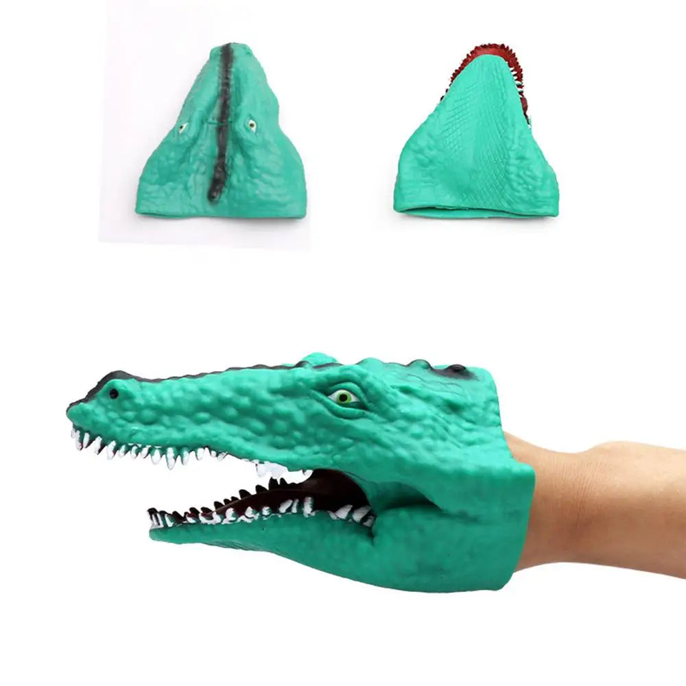Dinosaur Hand Puppet Glove Soft Rubber Triceratops Shark Model Children Simulation Animal Animation Puppet Toy Boy Birthday Gift