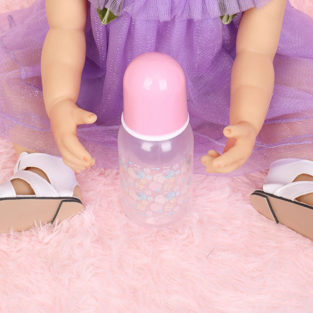Fashion 55cm Simulation Princess Dolls Toy Mini Cute Purple Dress Baby Series Doll with Golden Curly Hair For Kids Kawaii Dolls