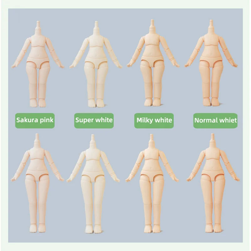 New 11cm 9.6cm YMY Body Doll Toys 1/12 Bjd OB11 White Skin Nude Dolls Body for Obitus,Molly, Gsc Stodoll Head Doll Accessories