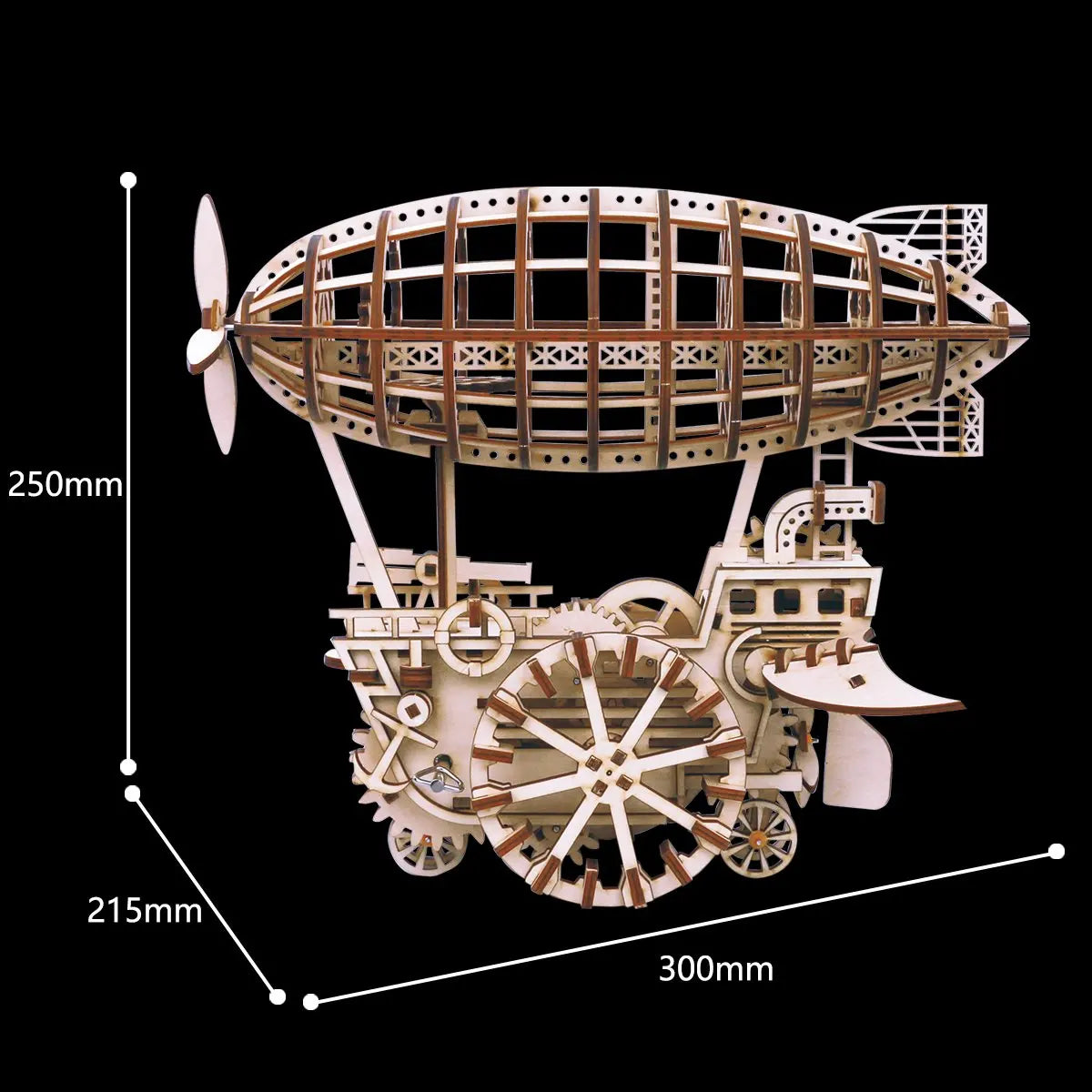 ROBOTIME Rokr 3D Wooden Puzzle Air Vehicle /Drive Tram Kit Gears - DIY Engineering Toy Aesthetic Desk Decor for Teens & Adults
