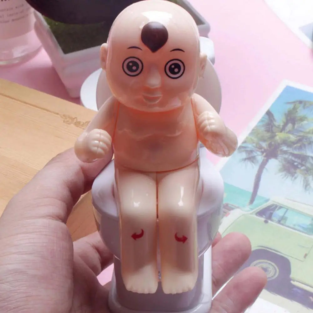 Novelty Squirt Toilet Toy With Pee Doll Toilet Pee Cartoon Boy Water Spray Trick Funny Children Tricky Shooting Water Toilet Toy