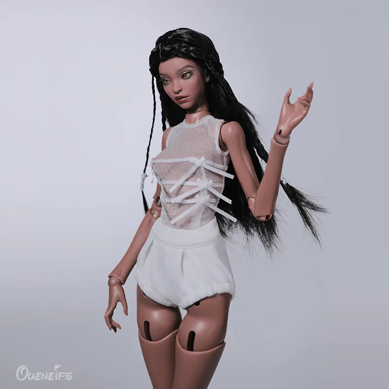 New Design Banksy Doll BJD 1/4 Special Resin Slim Body Tan Skin Color Doll White Suit Model Girl Toys Gift For Girls