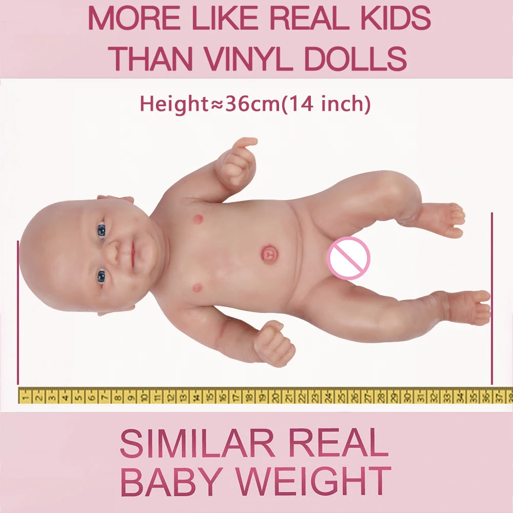 IVITA WB1512 14" 100% Full Body Silicone Reborn Doll coco Soft Dolls Realistic Boy Baby DIY Blank Children Lifelike Bebe Toys