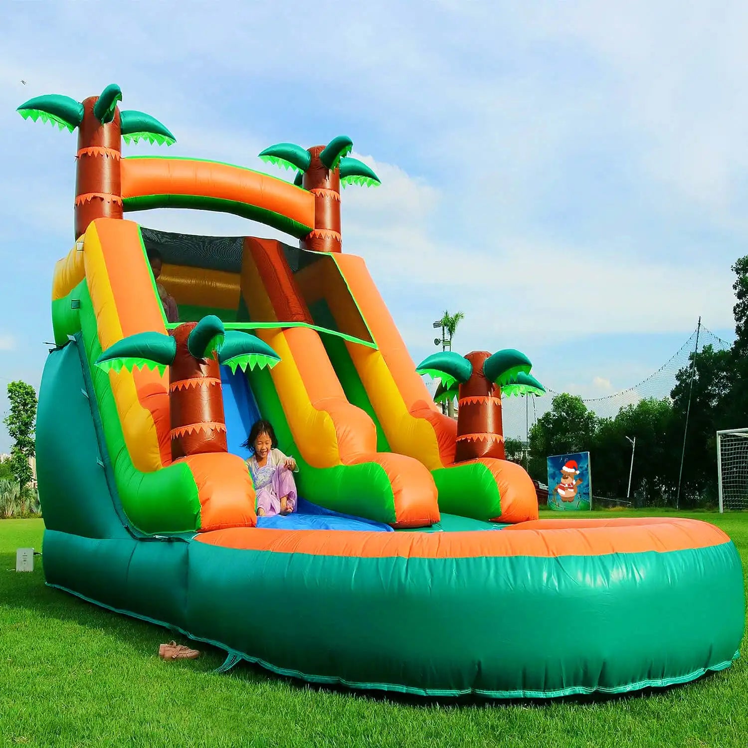 Inflatable pool Inflatable Summer Outdoor Air Bounce Water amusement Play Equipment Inflatble Water Double Slide Bubble Ball