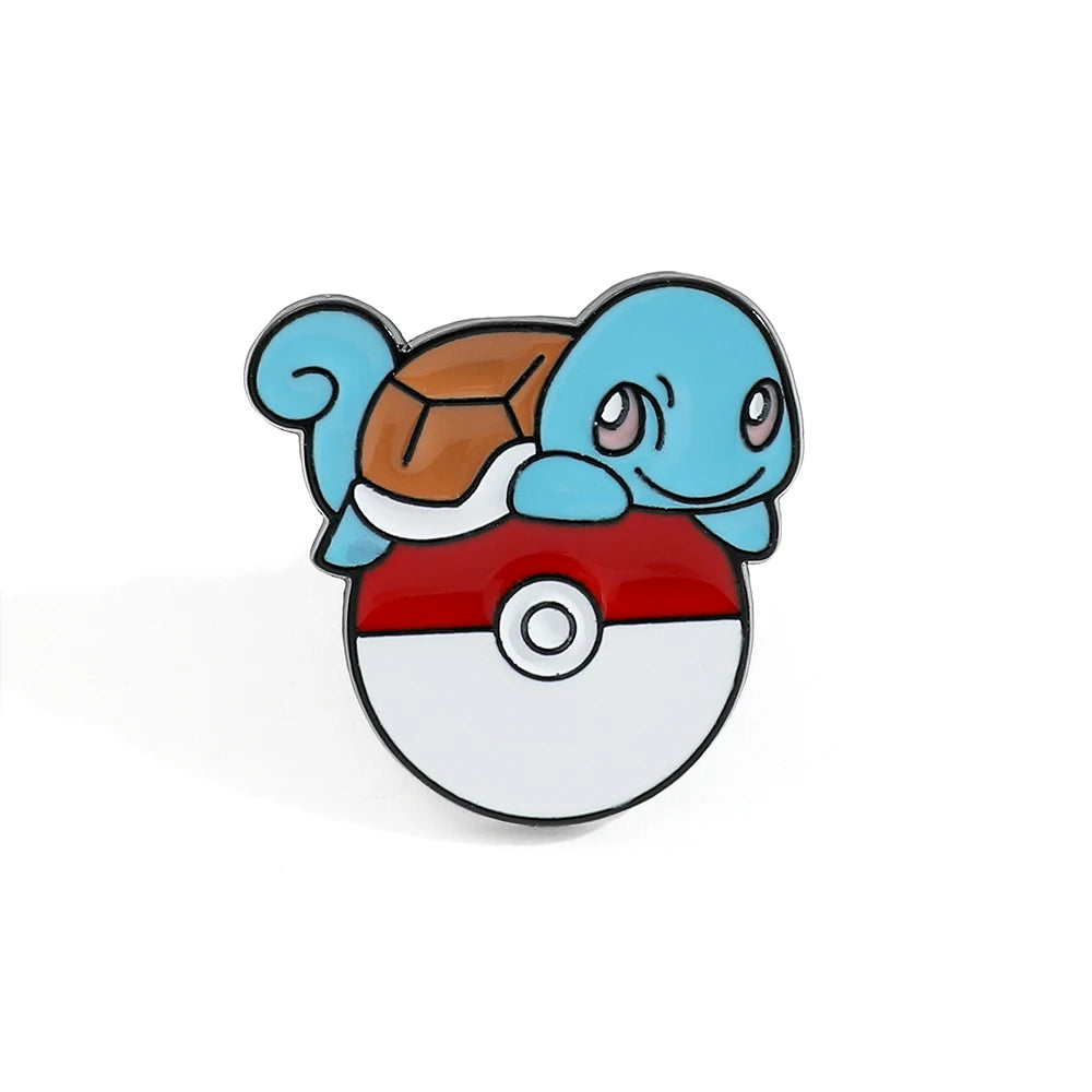 Anime Pokemon Enamel Pin Kawaii Poke Ball Pikachu Squirtle Charmander Metal Badge Brooch Jacket Jeans Lapel Pin Toys Accessories