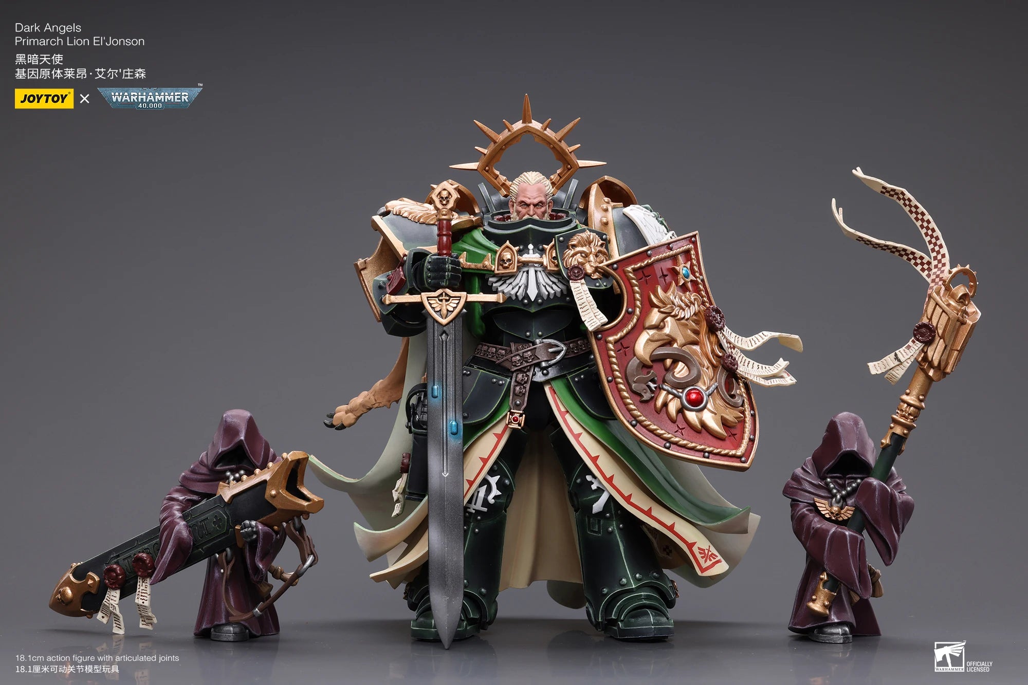JOYTOY Warhammer 40k 1/18 Action Figure Dark Angels Primarch Lion Jonson Anime Toys Christmas Gift