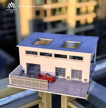 Diorama 1/64 Car Garage Model LED Lighting City Factory Car Parking Lot Scene Building Display Model Toys